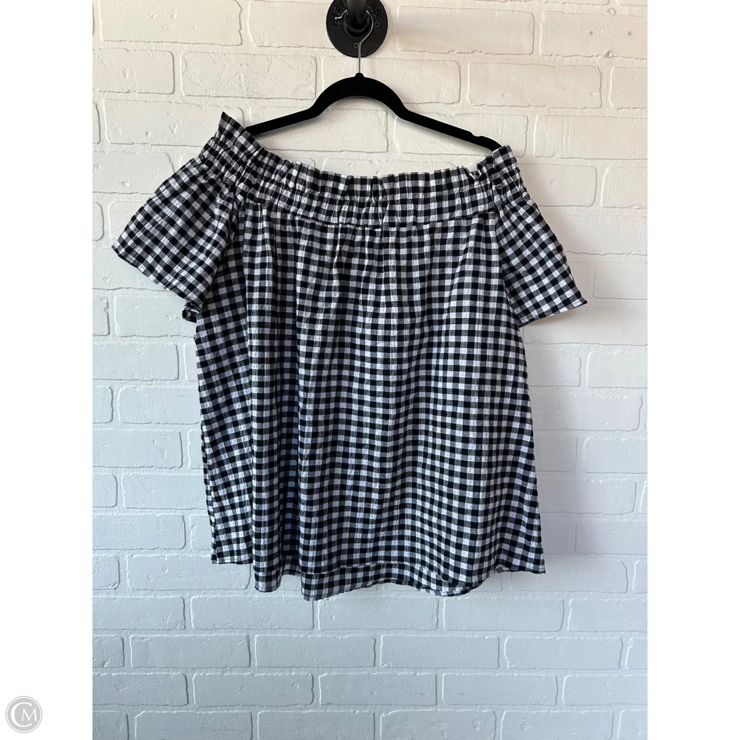 Top Short Sleeve By Pleione In Black & White, Size: Xl