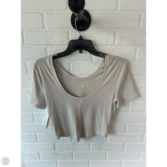 Athletic Top Short Sleeve By Nike In Tan, Size: S