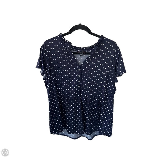 Top Short Sleeve By Cocomo In Blue & White, Size: 2x