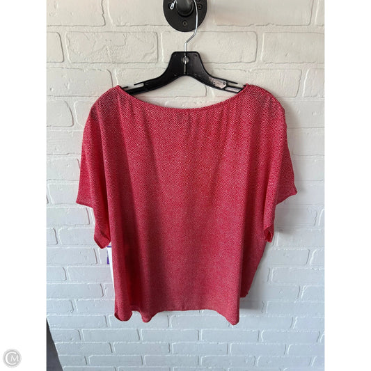 Top Short Sleeve Basic By Anne Klein In Red & White, Size: 1x