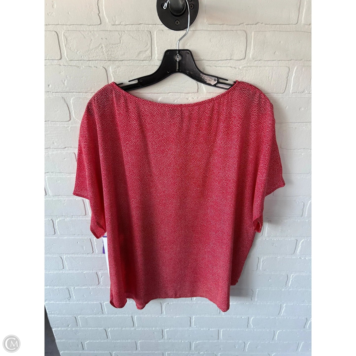 Top Short Sleeve Basic By Anne Klein In Red & White, Size: 1x