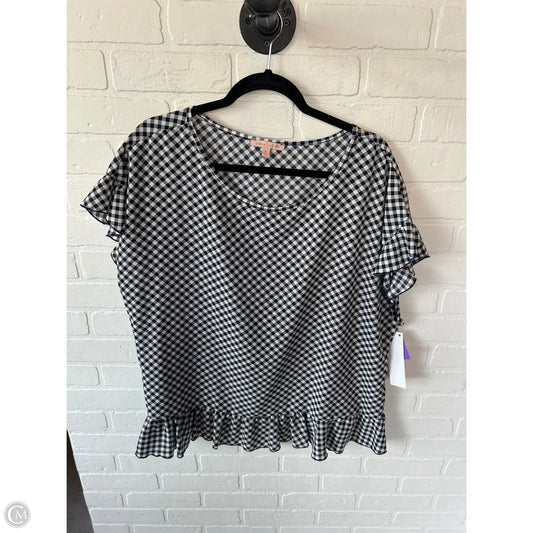 Top Short Sleeve By Gibson And Latimer In Blue & White, Size: Xl