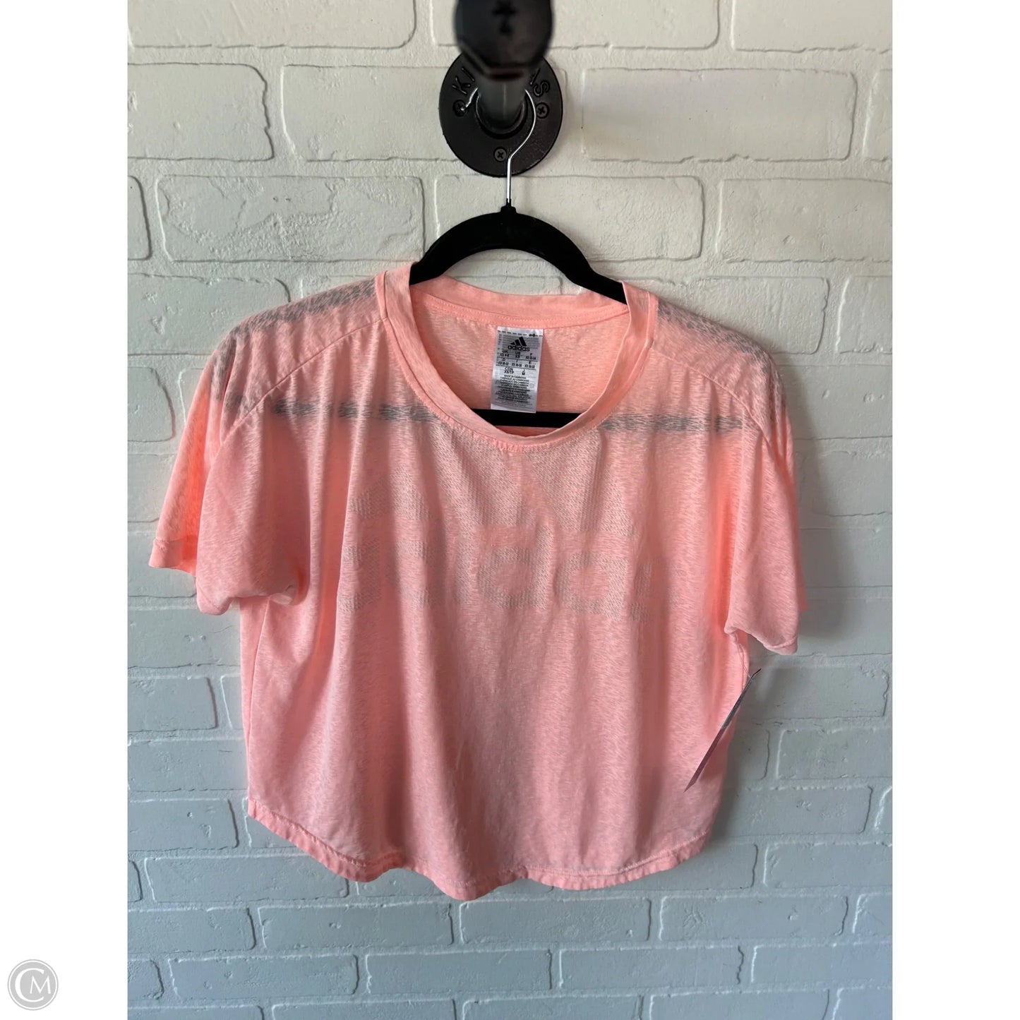 Athletic Top Short Sleeve By Adidas In Pink, Size: Xs