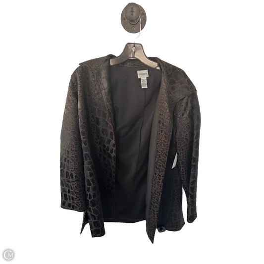 Blazer By Chicos In Black & Brown, Size: M