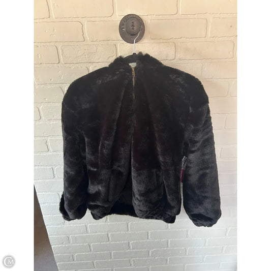 Jacket Faux Fur & Sherpa By Time And Tru In Black, Size: S