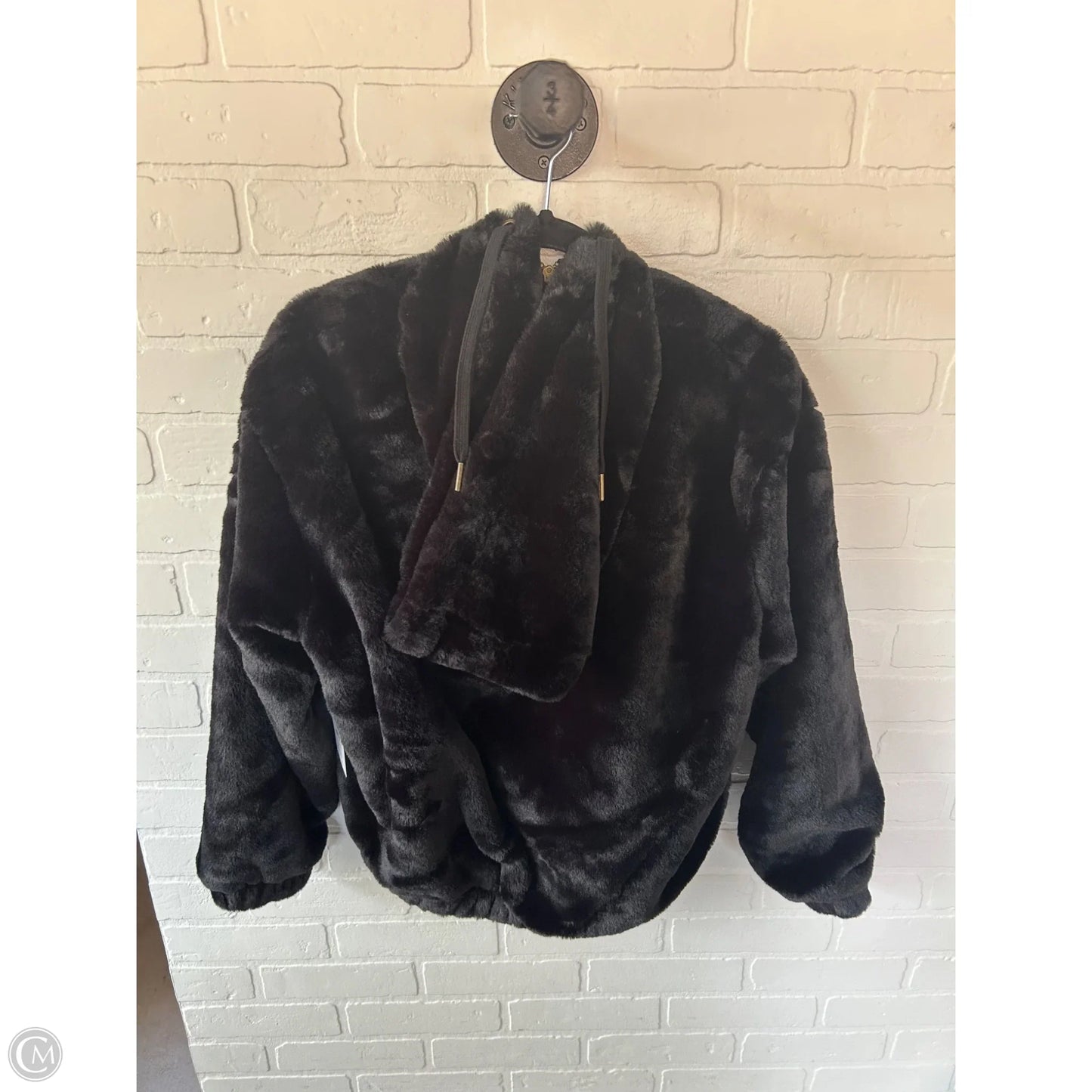 Jacket Faux Fur & Sherpa By Time And Tru In Black, Size: S