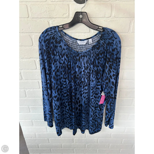 Top Long Sleeve By Susan Graver In Black & Blue, Size: Xl