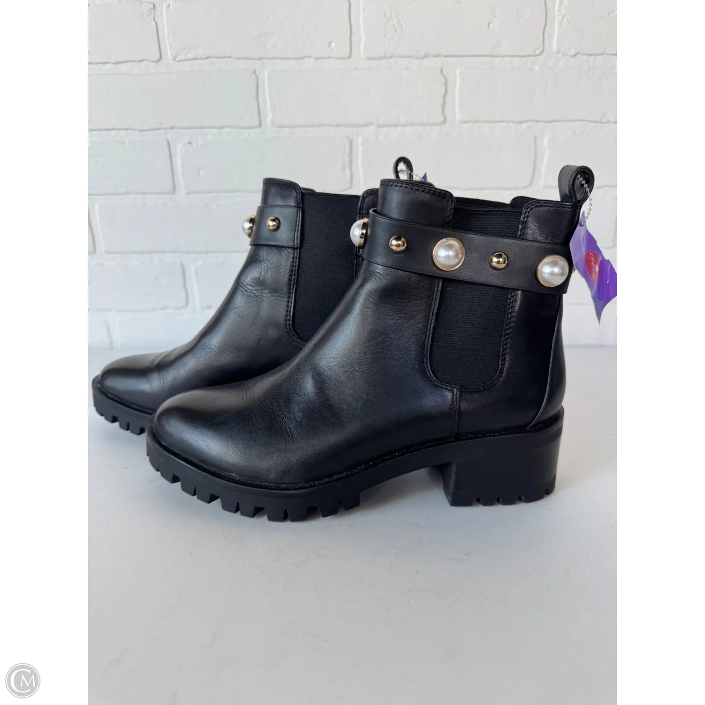 Boots Designer By Karl Lagerfeld In Black, Size: 8