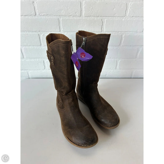 Boots Mid-calf Flats By Born In Brown, Size: 6