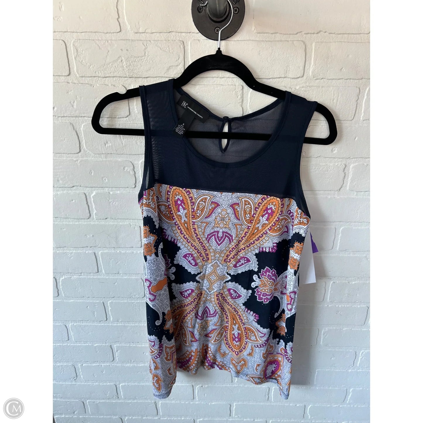 Top Sleeveless By Inc In Blue & Orange, Size: S