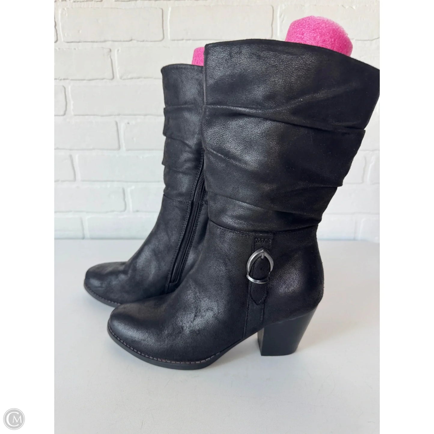 Boots Mid-calf Heels By Bare Traps In Black, Size: 6.5