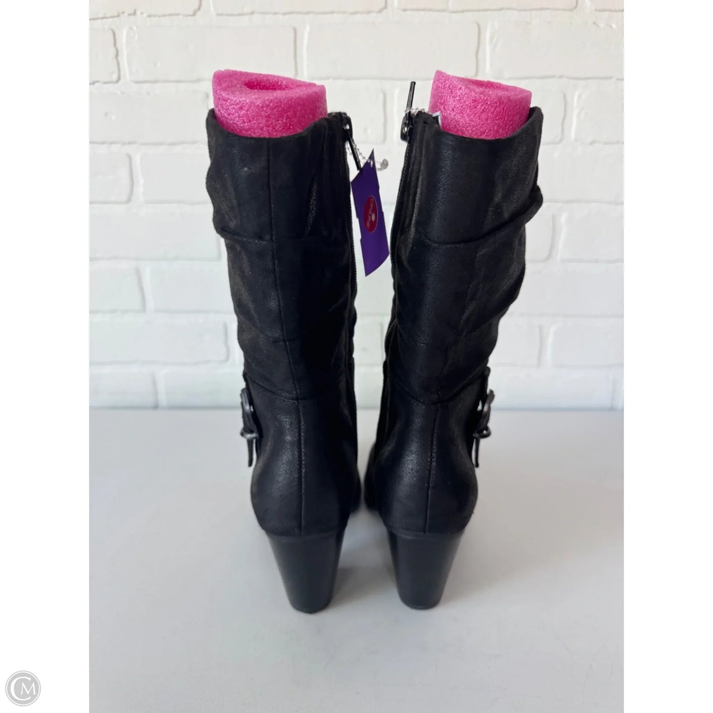Boots Mid-calf Heels By Bare Traps In Black, Size: 6.5