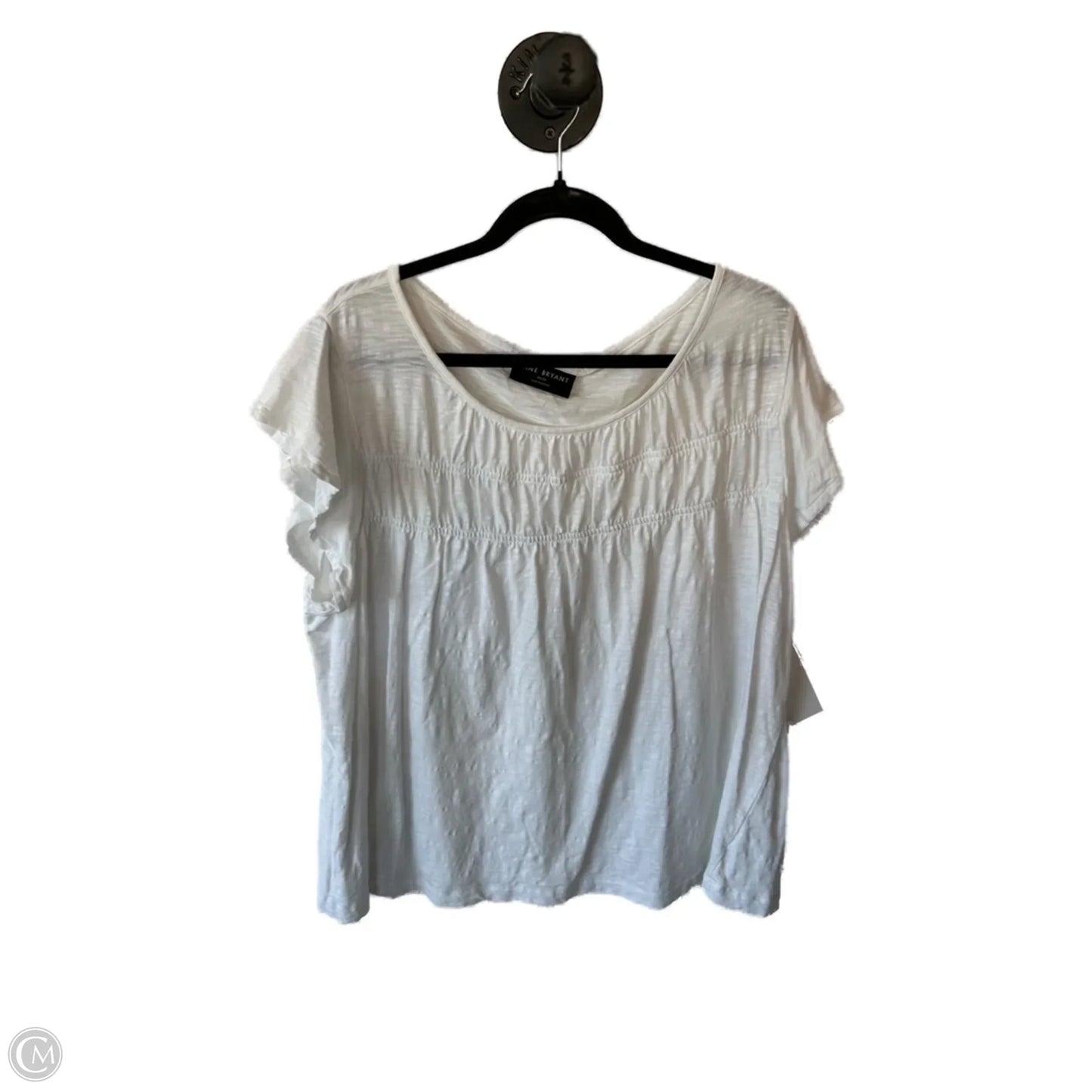 Top Short Sleeve By Lane Bryant In White, Size: 4x