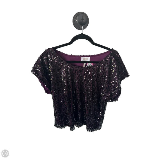 Top Short Sleeve By Laundry In Black & Purple, Size: L