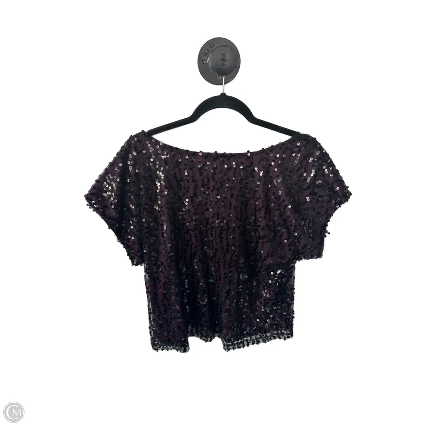 Top Short Sleeve By Laundry In Black & Purple, Size: L