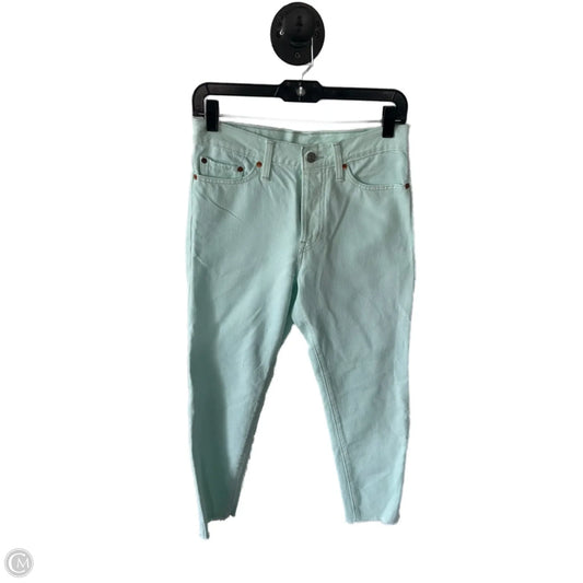 Jeans Straight By Levis In Green Denim, Size: 4