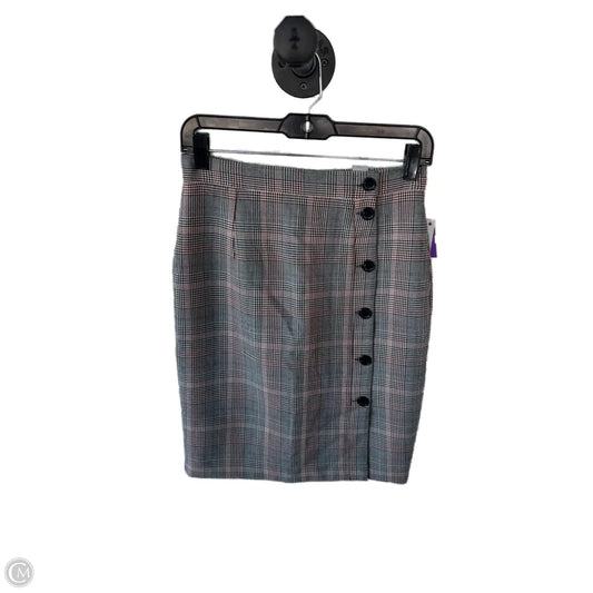 Skirt Midi By H&m In Grey & Red, Size: 4