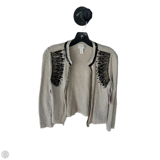 Sweater Cardigan By Chicos In Tan, Size: S