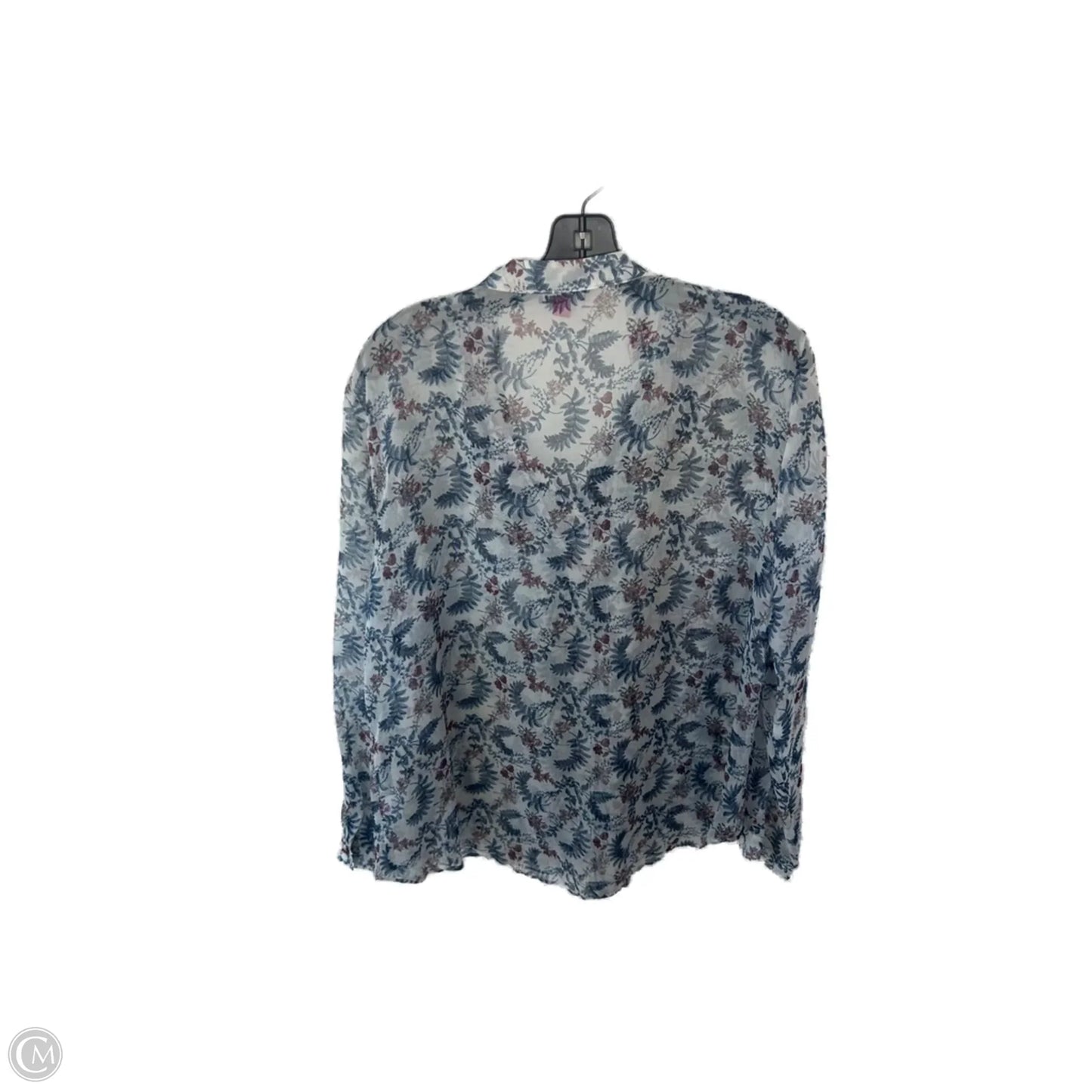 Top Long Sleeve By Vince Camuto In Blue & Red, Size: Xl