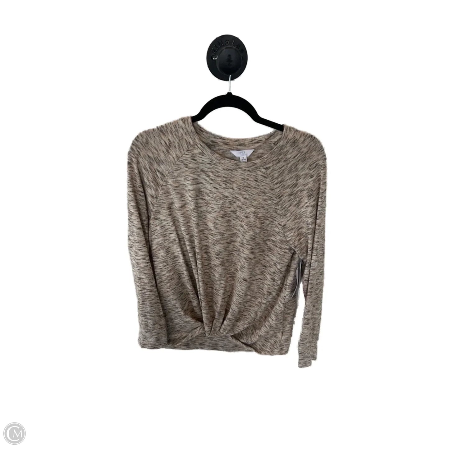 Top Long Sleeve Basic By Time And Tru In Tan, Size: M