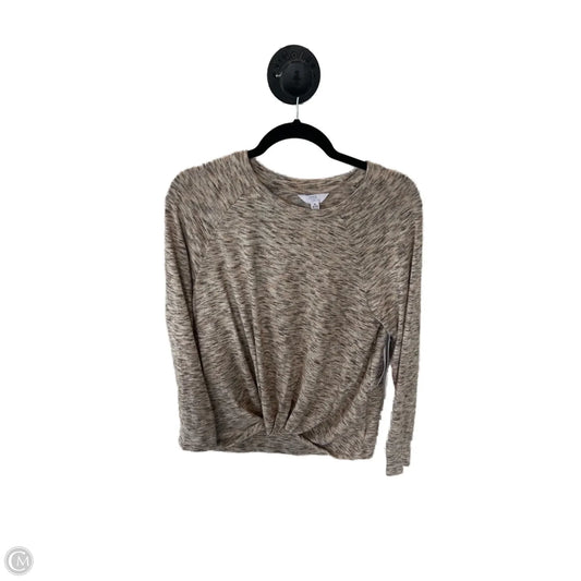 Top Long Sleeve Basic By Time And Tru In Tan, Size: M