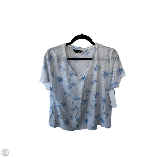 Top Short Sleeve Basic By Charlie B In Blue & White, Size: Xl