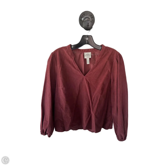 Top Long Sleeve By St Johns Bay In Red, Size: M