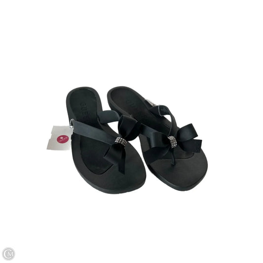 Sandals Flip Flops By Guess In Black, Size: 8