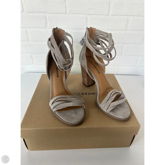 Sandals Heels Block By Lucky Brand In Grey, Size: 10