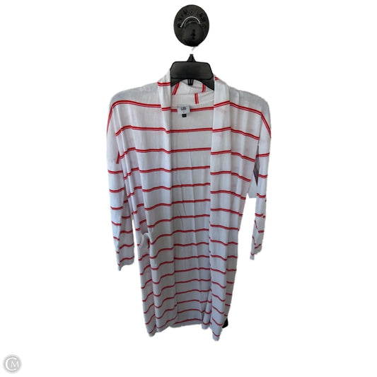 Sweater Cardigan By Cabi In Red & White, Size: S
