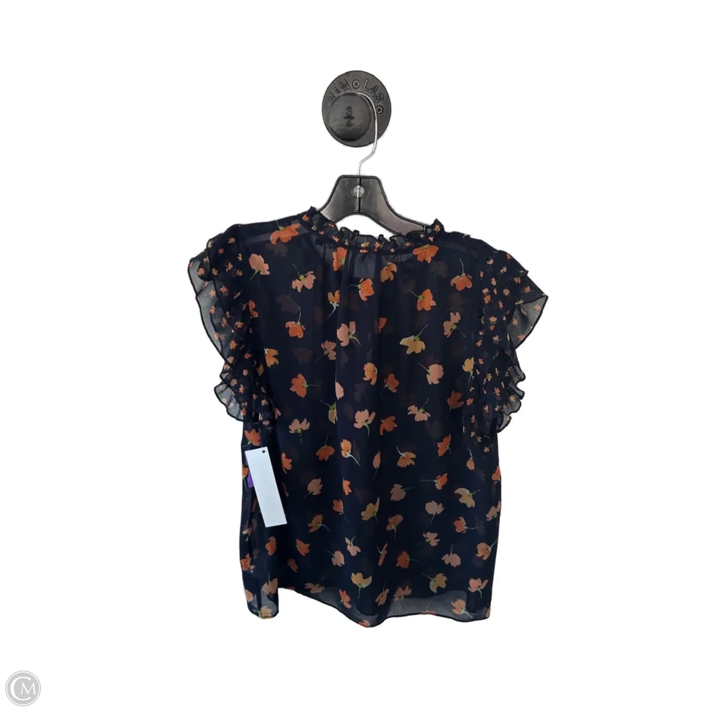 Top Short Sleeve By Cabi In Blue & Orange, Size: S