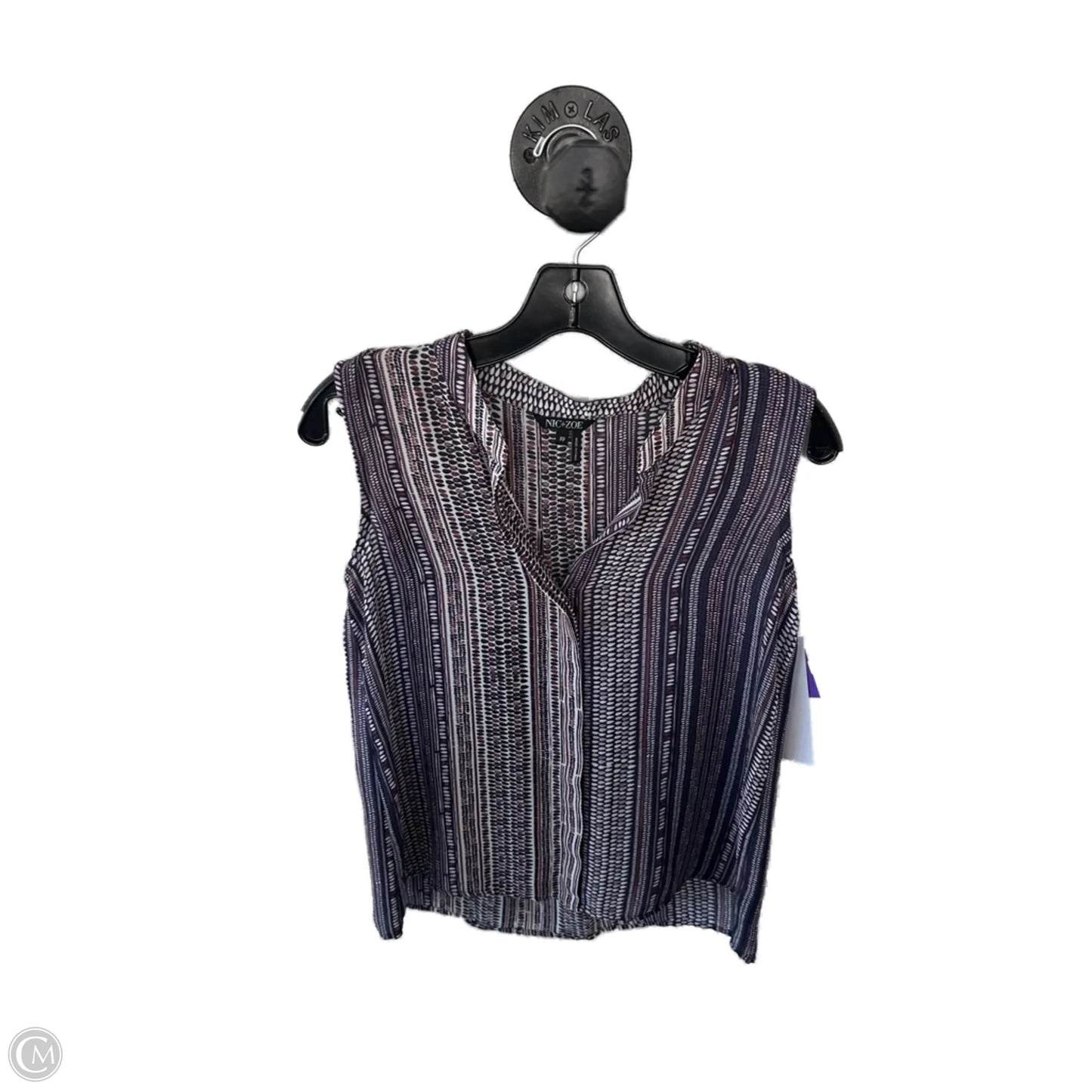 Top Sleeveless By Nic + Zoe In Purple & White, Size: Sp