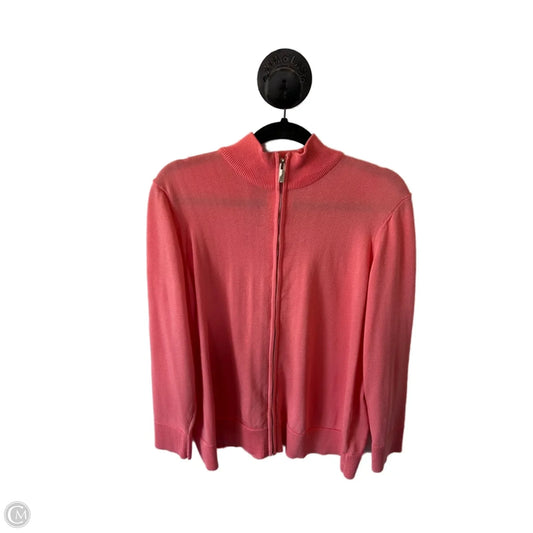 Sweater Cardigan By Anne Klein In Pink, Size: Xl