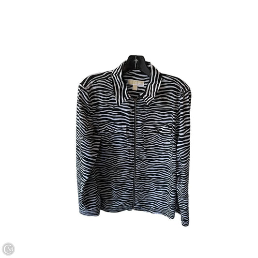 Jacket Shirt By Michael By Michael Kors In Black & White, Size: L