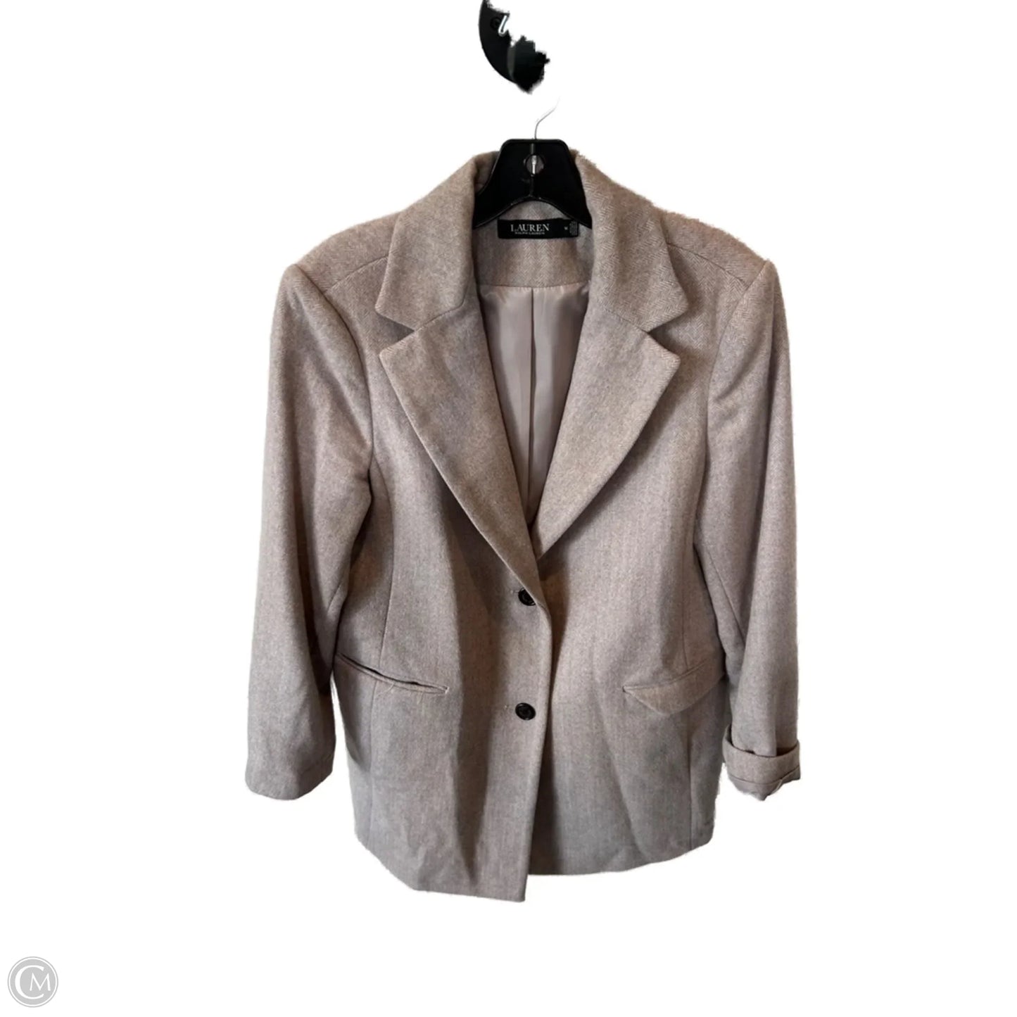 Blazer By Lauren By Ralph Lauren In Tan, Size: L