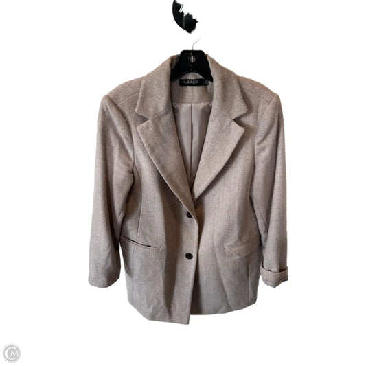 Blazer By Lauren By Ralph Lauren In Tan, Size: L
