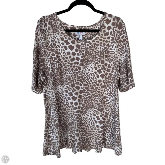 Top Short Sleeve Basic By Denim And Co Qvc In Tan, Size: L