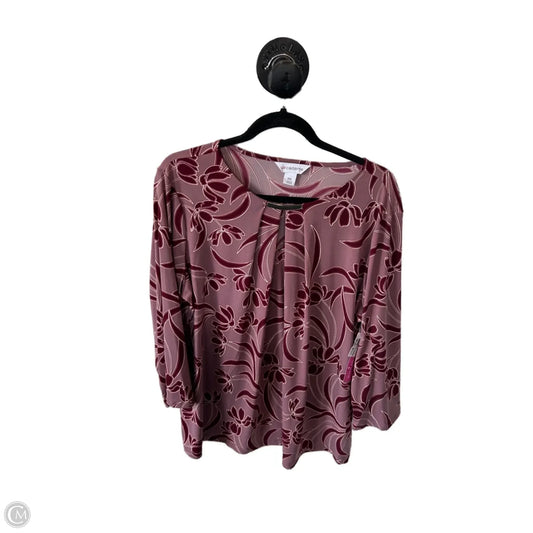 Top 3/4 Sleeve By Liz Claiborne In Purple & Red, Size: Xxl