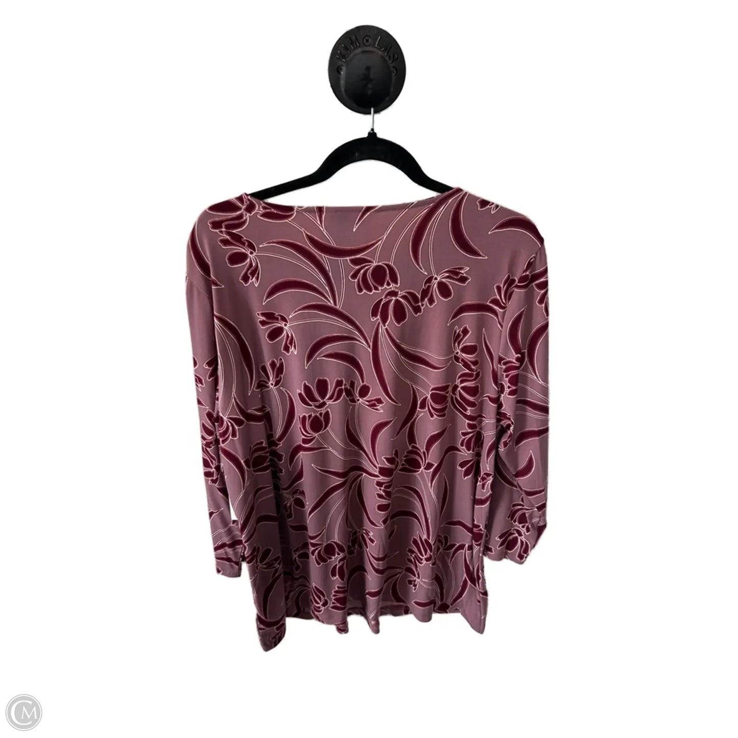 Top 3/4 Sleeve By Liz Claiborne In Purple & Red, Size: Xxl