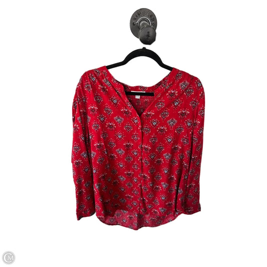Top Long Sleeve By Beachlunchlounge In Red, Size: Xl