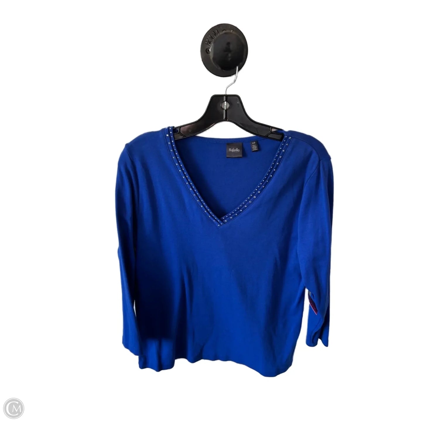 Top Long Sleeve Basic By Rafaella In Blue, Size: L