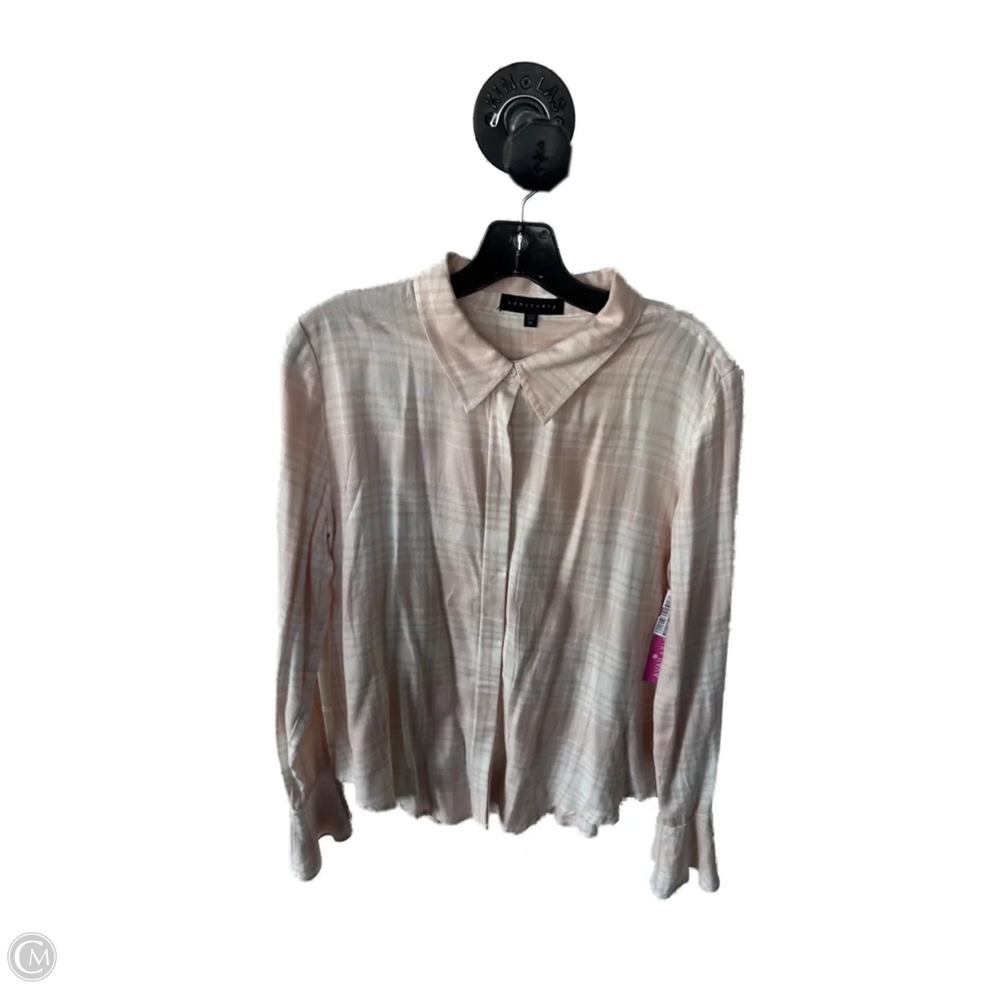 Top Long Sleeve By Sanctuary In Pink & White, Size: M