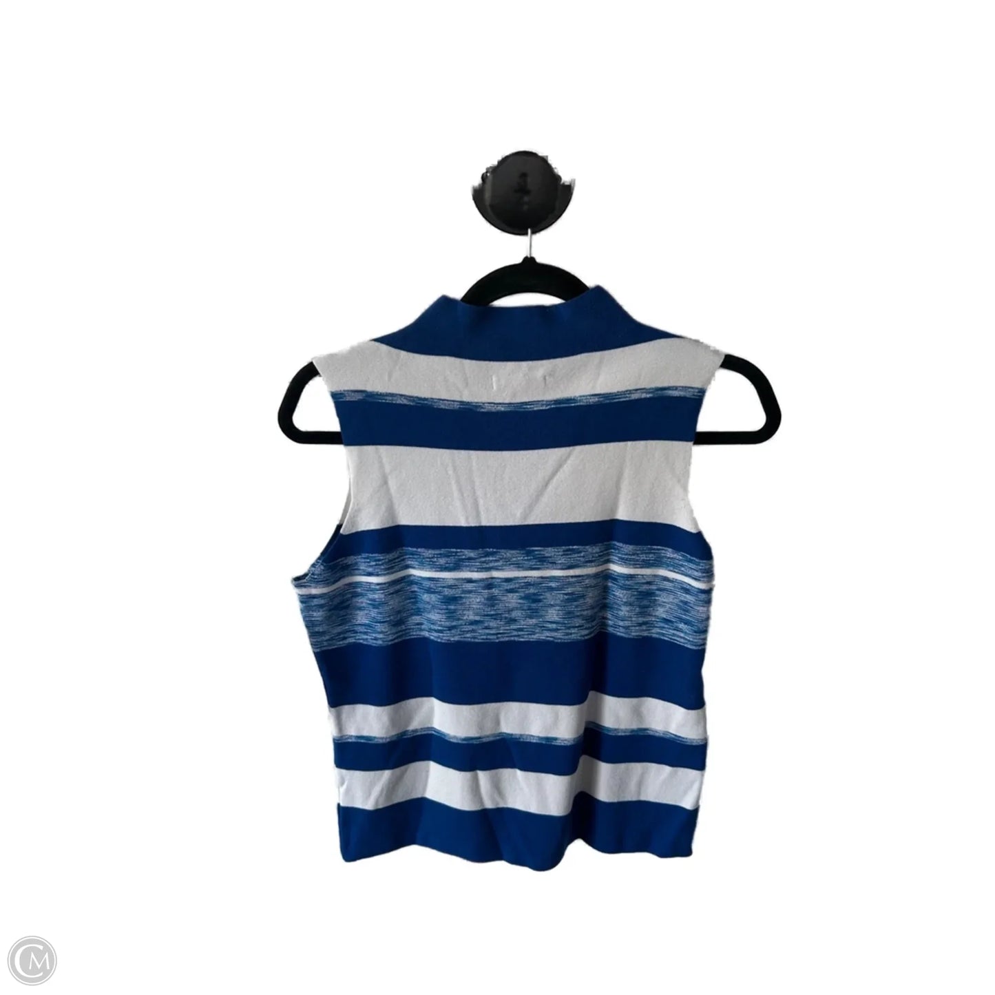 Top Sleeveless By Nine West In Blue & White, Size: M