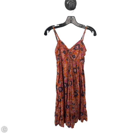 Dress Casual Midi By Cma In Orange & Pink, Size: Xs