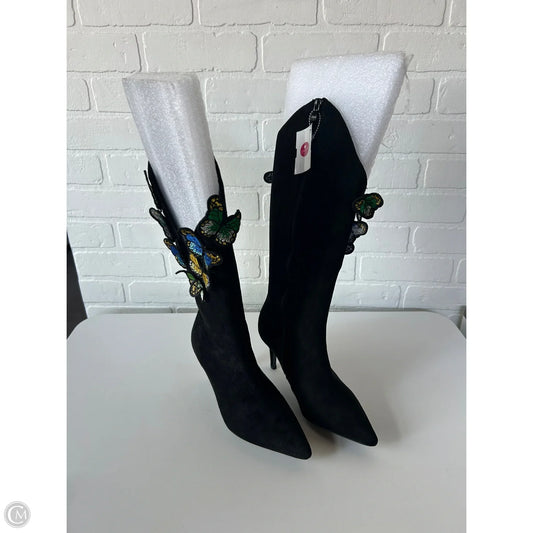 Boots Mid-calf Heels By Clothes Mentor In Black & Blue, Size: 5.5