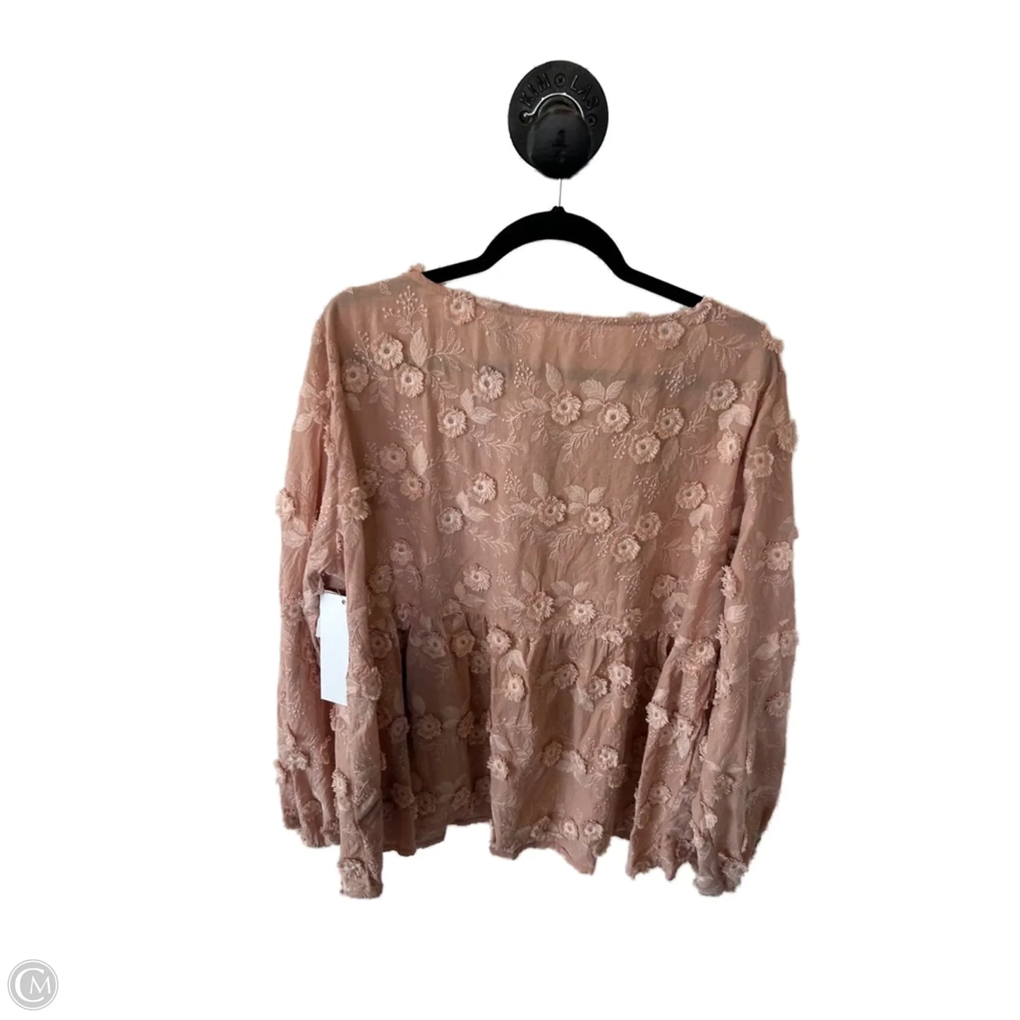 Top Long Sleeve By Pol In Pink, Size: L