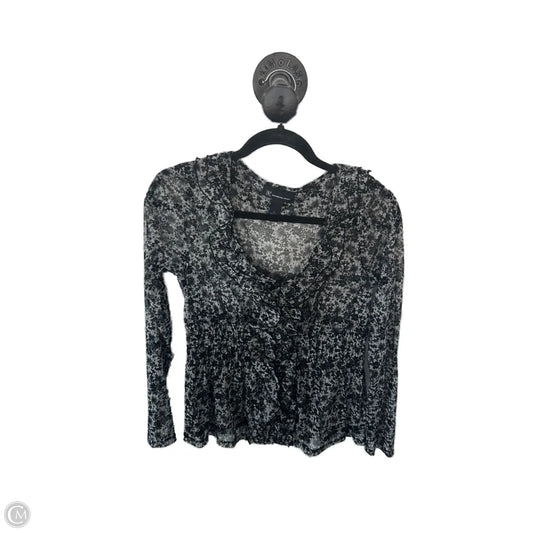Top Long Sleeve By Inc In Black, Size: L
