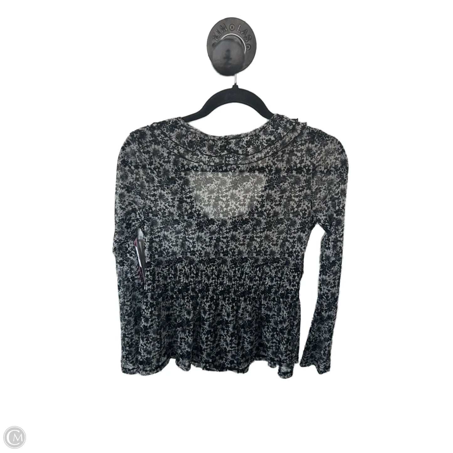 Top Long Sleeve By Inc In Black, Size: L