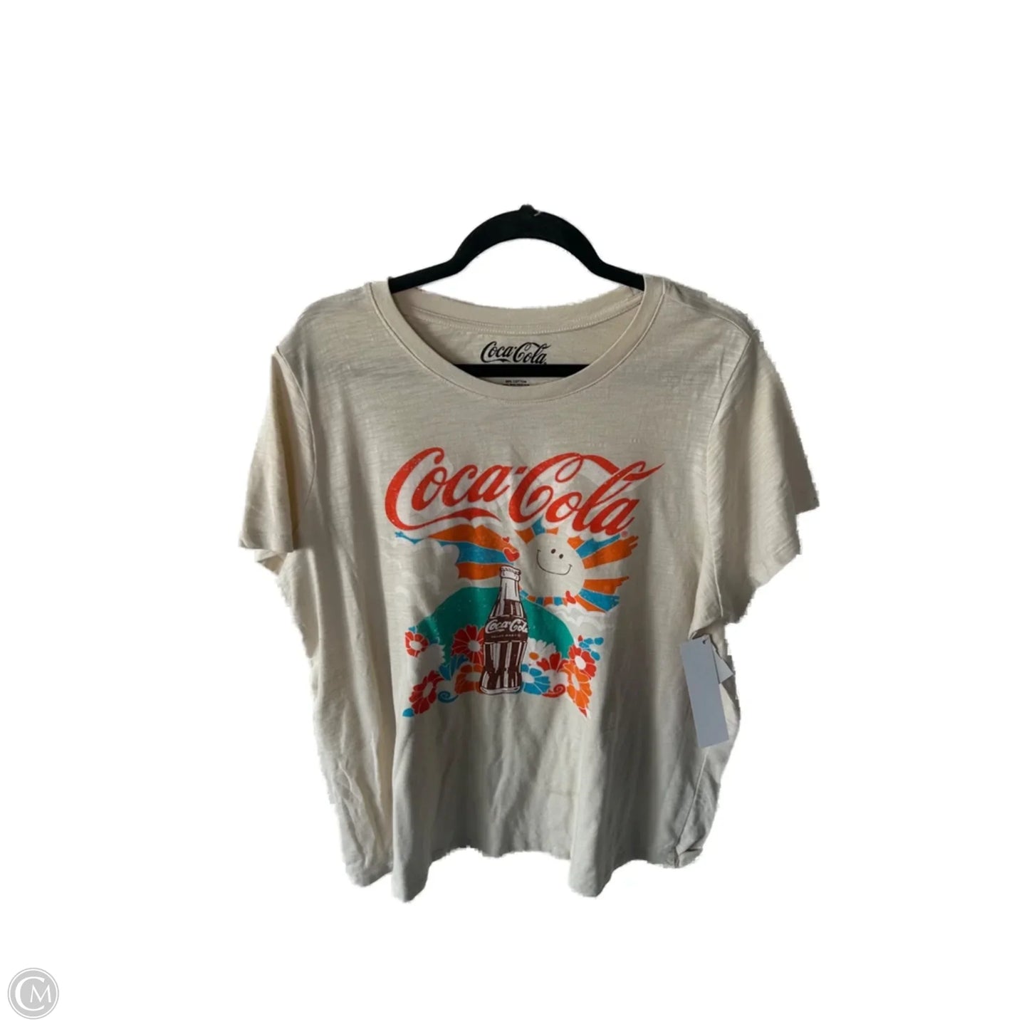 Top Short Sleeve Basic By Clothes Mentor In Tan, Size: 1x