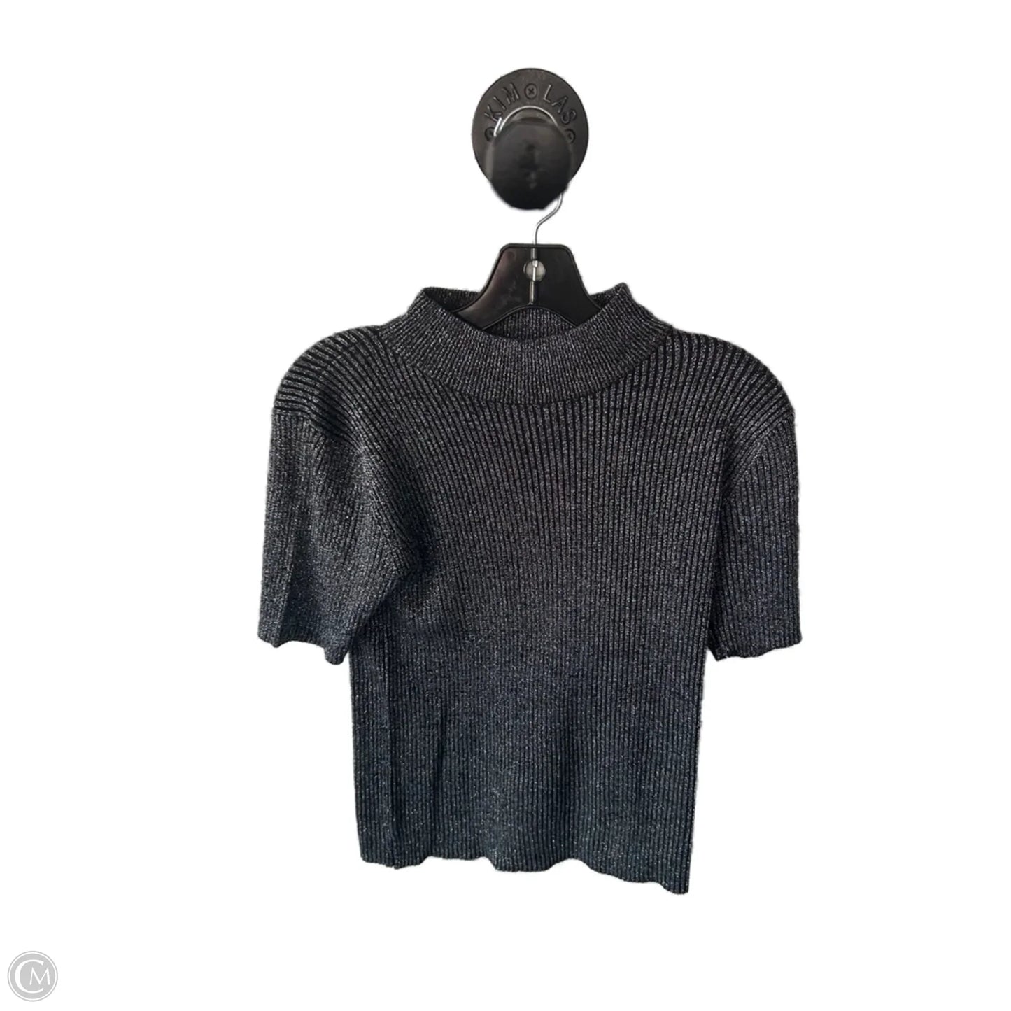 Top Short Sleeve By Joseph A. In Black & Silver, Size: S